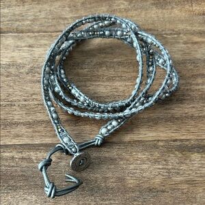 Victoria Emerson Wrap Bracelet with Silver, Gold and Pearl Beads